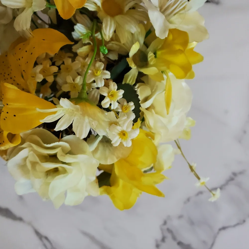 Vintage Handmade Floral Arrangement in Mug